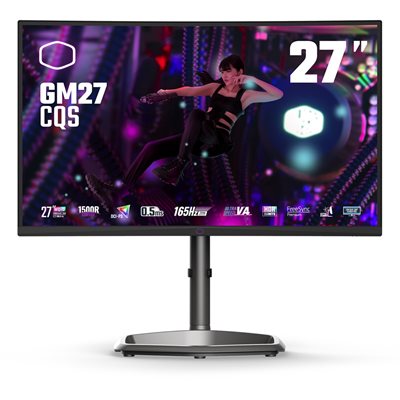 Cooler Master 27" GM27-CQS, kaareva 170Hz (OC) WQHD-pelimonitori, musta/harmaa