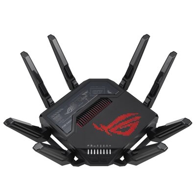 Asus ROG Rapture GT-BE98, Quad-band Wi-Fi 7 (802.11be) -pelireititin, musta