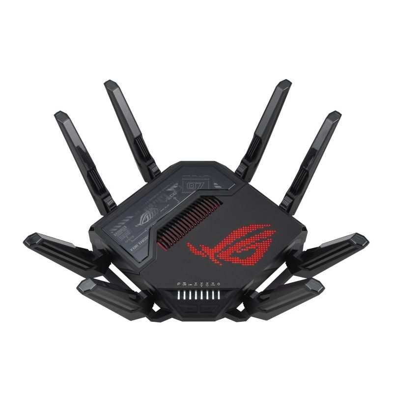 Asus ROG Rapture GT-BE98, Quad-band Wi-Fi 7 (802.11be) -pelireititin, musta
