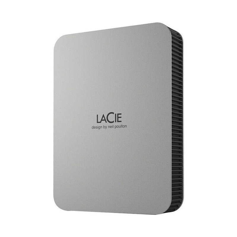 LaCie 4TB Mobile Drive (2022), ulkoinen 2.5" kiintolevy, USB 3.2 Gen 1, kuunhopea