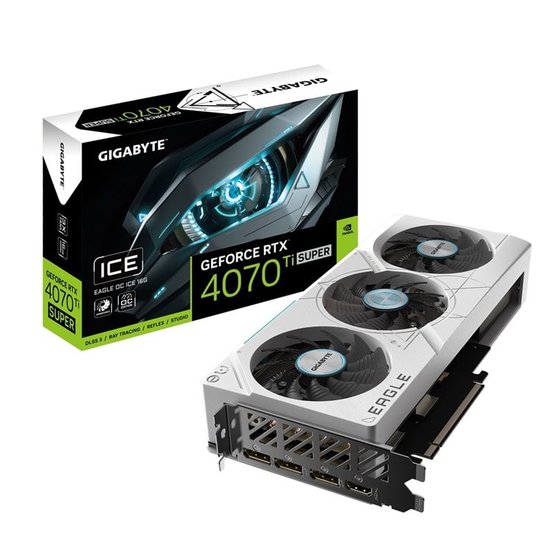 Gigabyte GeForce RTX 4070 Ti SUPER EAGLE OC ICE -näytönohjain, 16GB GDDR6X (Tarjous! Norm. 989,90€)
