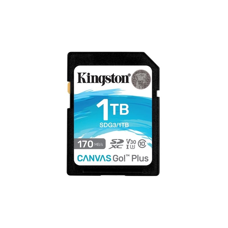 Kingston 1TB Canvas Go! Plus, SDXC-muistikortti, UHS-I, U3, V30, jopa 170/90 MB/s