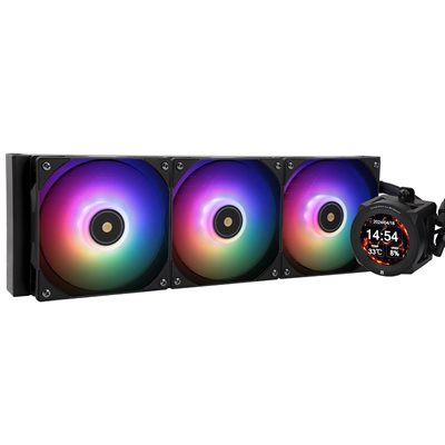 Thermalright Core Vision 360 BLACK ARGB, 360mm AIO-nestejäähdytysratkaisu prosessorille, musta