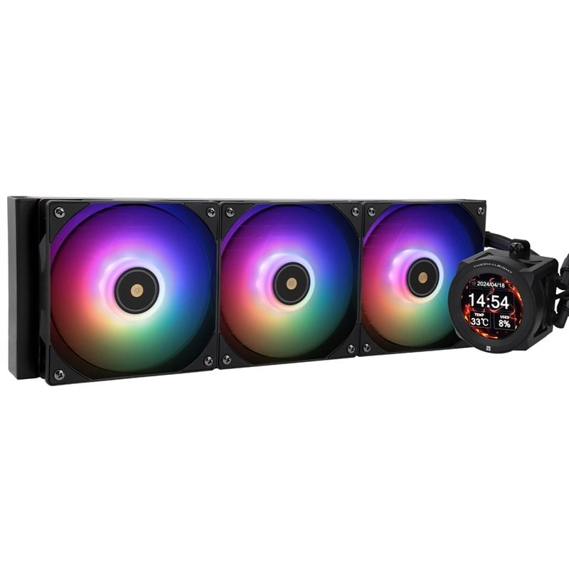 Thermalright Core Vision 360 BLACK ARGB, 360mm AIO-nestejäähdytysratkaisu prosessorille, musta