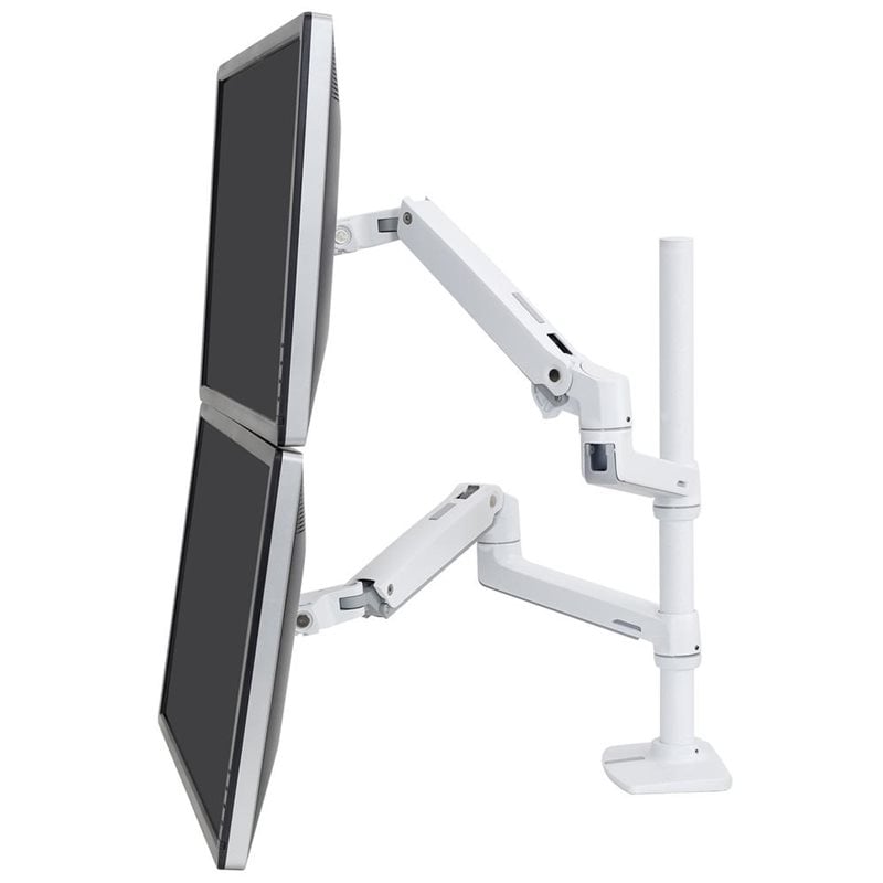 Ergotron ≤40" x2-4 LX Dual Stacking Arm Tall Pole, -pöytäteline 2-4 näytölle, valkoinen