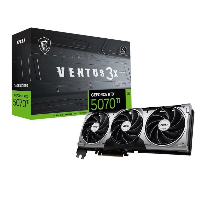 MSI GeForce RTX 5070 Ti VENTUS 3X -näytönohjain, 16GB GDDR7