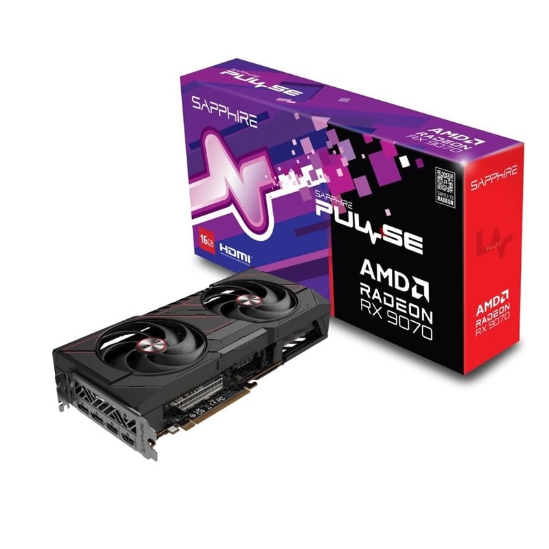 Sapphire Radeon RX 9070 PULSE -näytönohjain, 16GB GDDR6