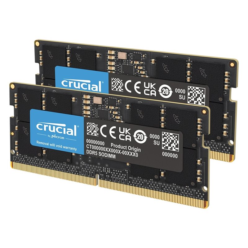 Crucial 48GB (2 x 24GB) DDR5 5600MHz, SO-DIMM, CL46, 1.10V