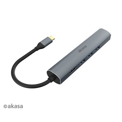 Akasa (Outlet) 3.2 Gen1 USB-C 5-in-1 -telakka, harmaa/musta