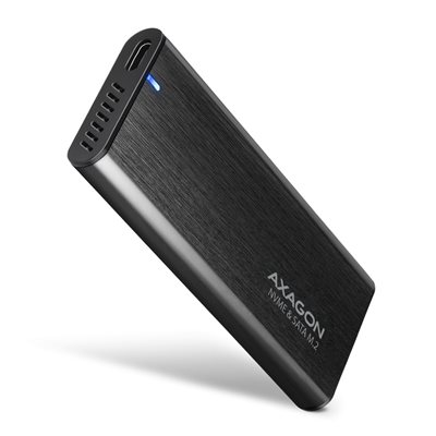 AXAGON (Outlet) Ulkoinen kotelo M.2 NVMe/SATA SSD-levylle, 3.2 Gen2 USB-C, musta