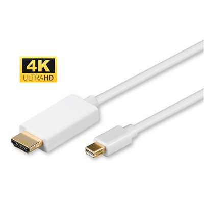 MicroConnect Mini DisplayPort 1.2 -> HDMI 2.0 -näyttökaapeli, 2m, valkoinen