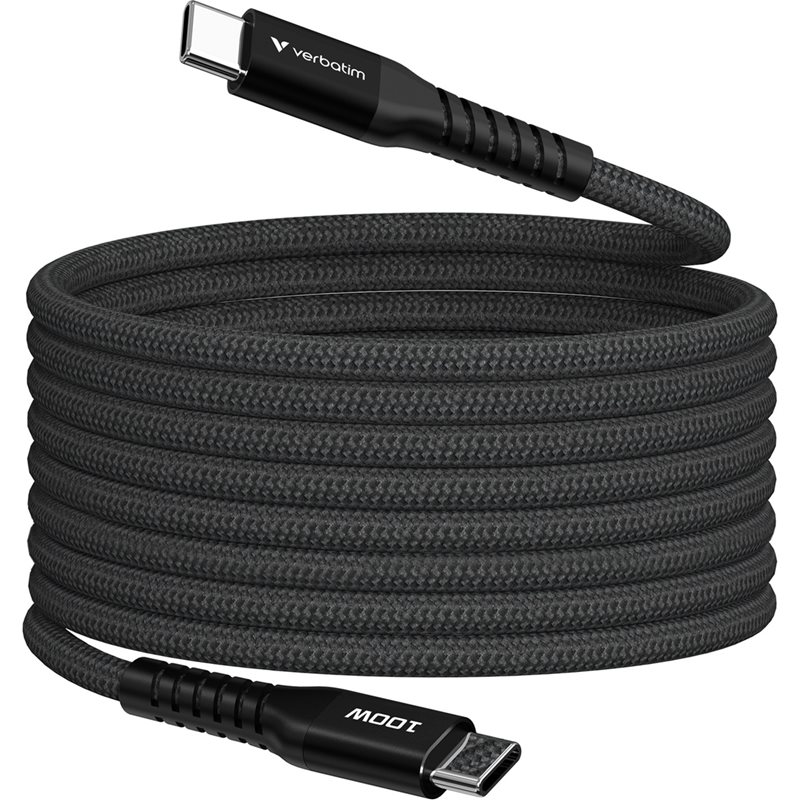 Verbatim 2.0 USB-C -kaapeli, magneettinen, PD3.0 100W, 2m, musta