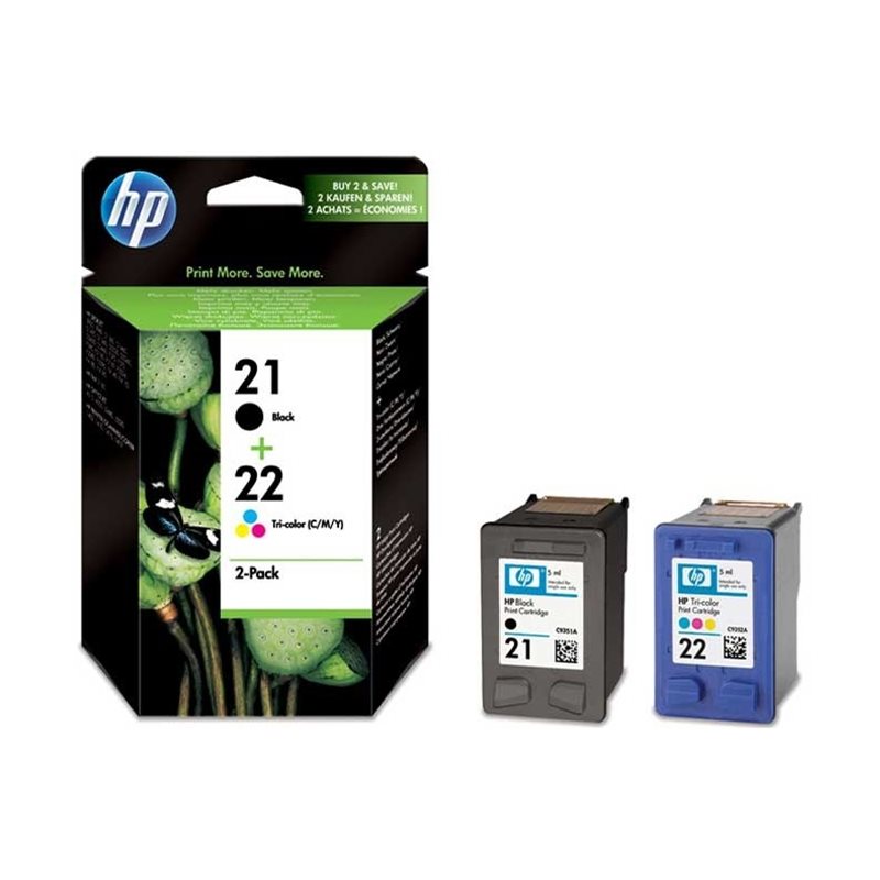 HP 21/22 Combo-pack Inkjet Print Cartridges