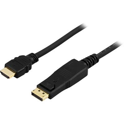 Deltaco DisplayPort 1.2 --> HDMI -adapterikaapeli, 1m, musta