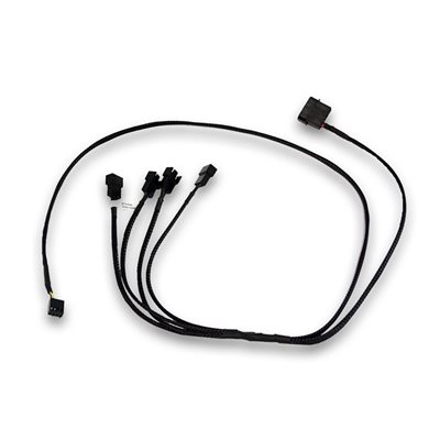 EK-Waterblocks EK-Cable Splitter 4-Fan PWM Extended -jatko/jakokaapeli, 800mm, musta