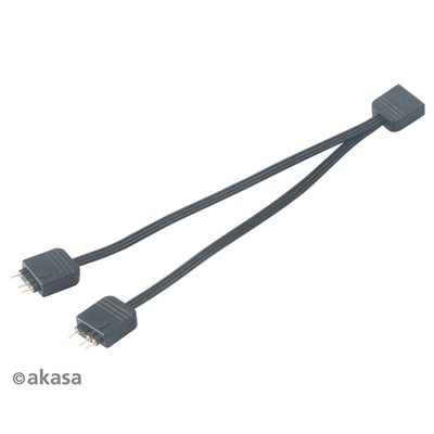 Akasa Addressable RGB LED -jakokaapeli 1->2x, 12cm, musta