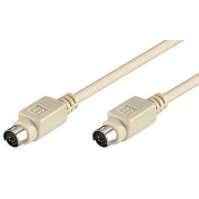 MicroConnect PS/2 MD6 -kaapeli, uros-uros, 2m, valkoinen