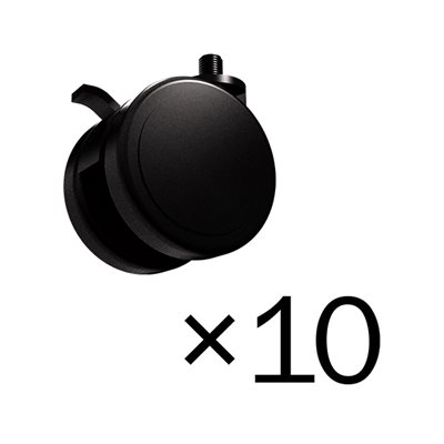 Next Level Racing Lockable Castor Wheels, lukittava rengassarja, 10 kpl, musta