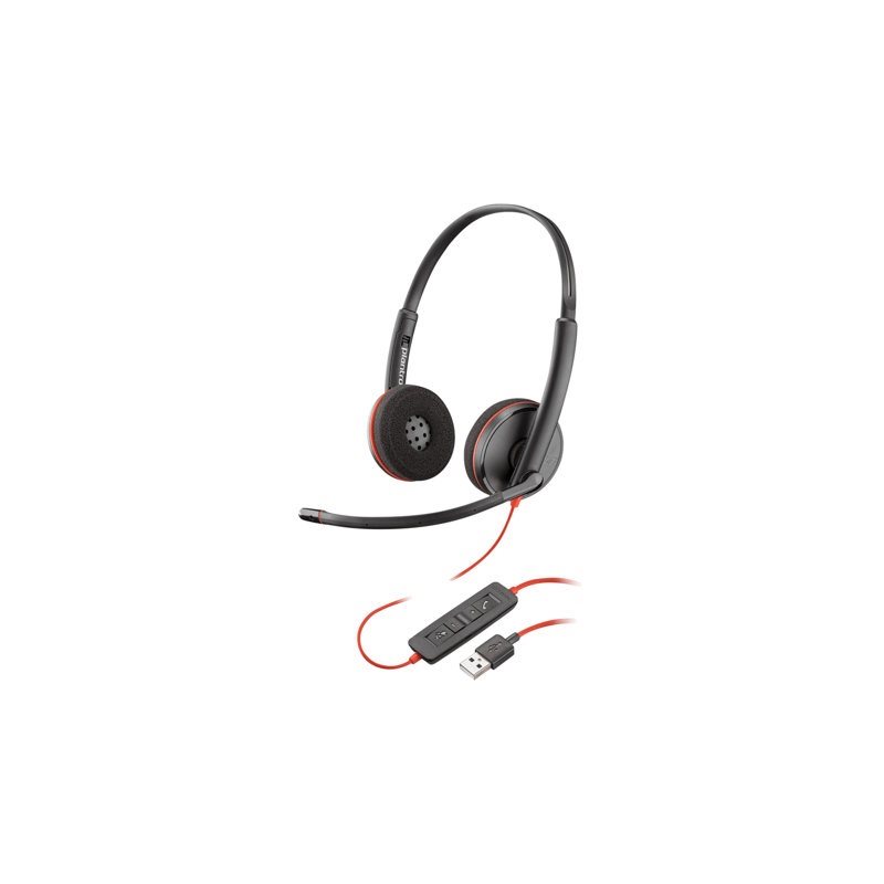 Poly Blackwire C3220, kuulokkeet mikrofonilla, USB-A, musta