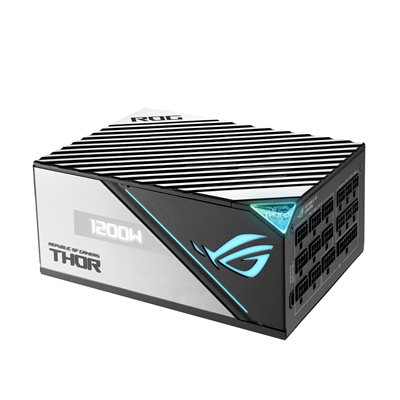 Asus 1200W ROG THOR Platinum II, ATX-virtalähde, PCIe 5.0 -valmis, 80 Plus Platinum, musta/hopea