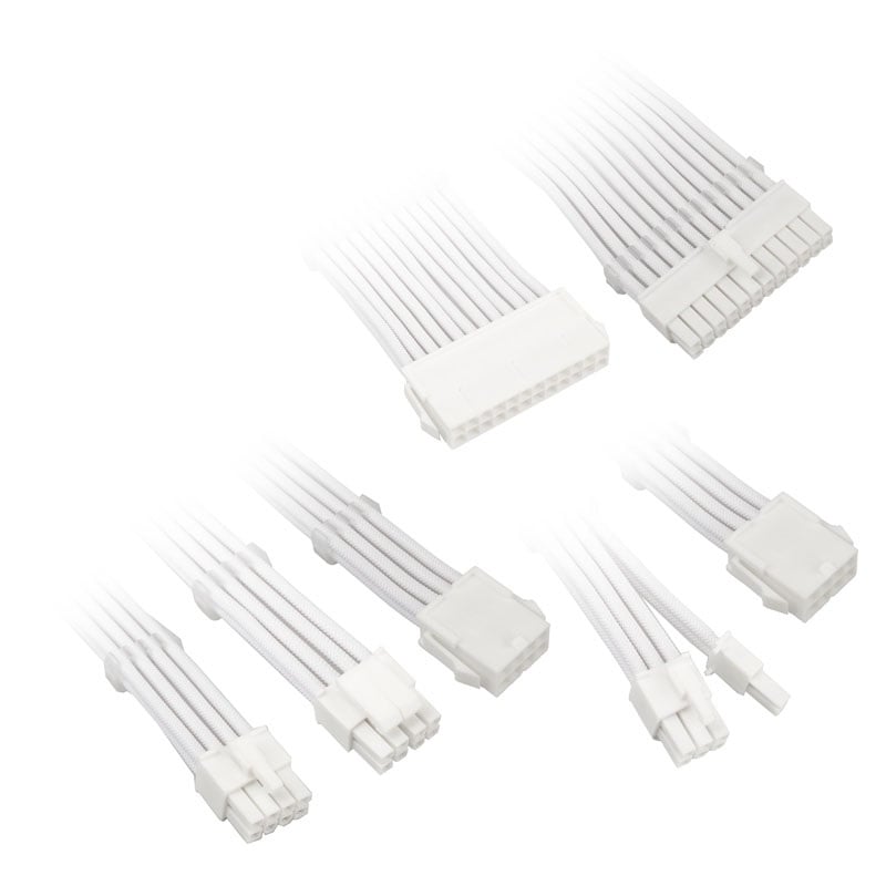 Kolink Core Adept Braided Cable Extension Kit - White, jatkokaapelisarja