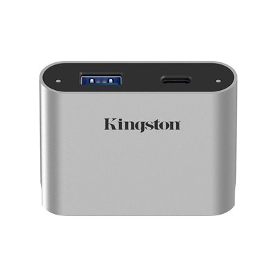 Kingston Workflow 5G USB MiniHub, 3.2 Gen1 USB-C/A -hubi, harmaa