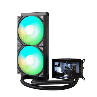 TRYX PANORAMA ARGB 240 Black, 240mm AIO-nestejäähdytysjärjestelmä prosessorille, musta