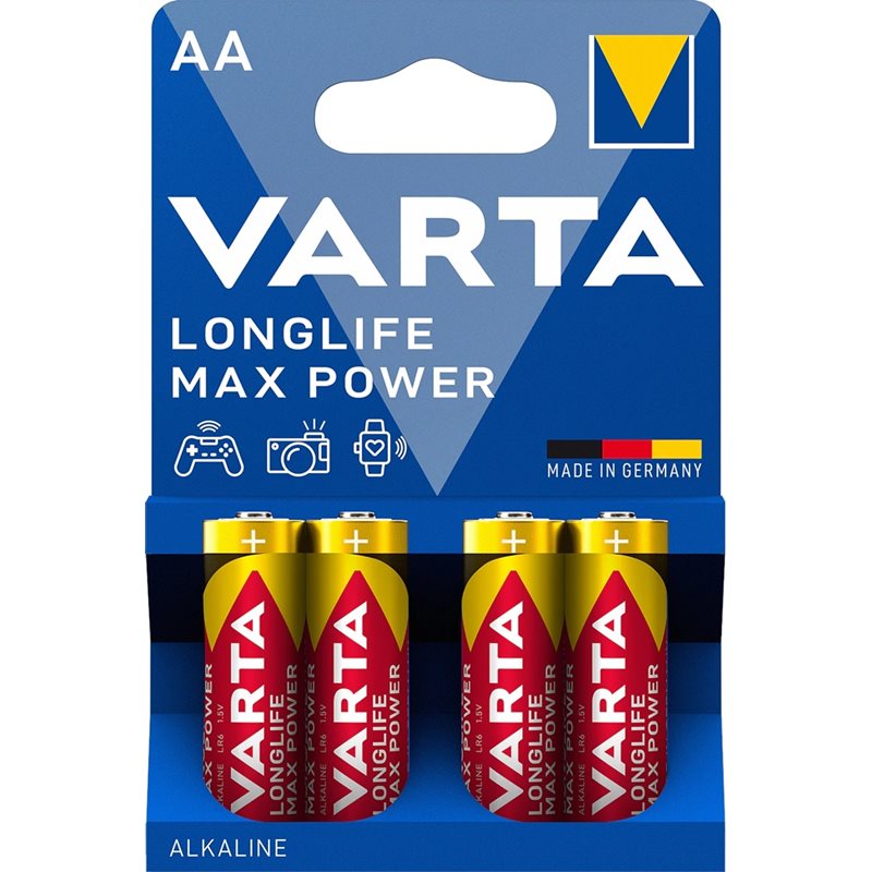 Varta AA/LR06 Longlife Max Power -paristo, 4kpl