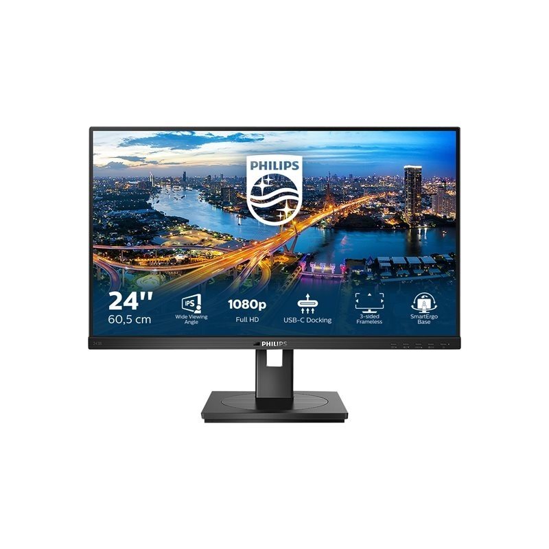 Philips 24" B-Line 243B1/00, Full HD-monitori, musta/hopea