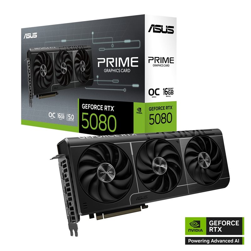 Asus (Outlet) GeForce RTX 5080 PRIME - OC Edition -näytönohjain, 16GB GDDR7