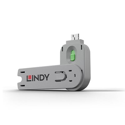 Lindy USB-A Port Blocker, vain avain, vihreä/harmaa