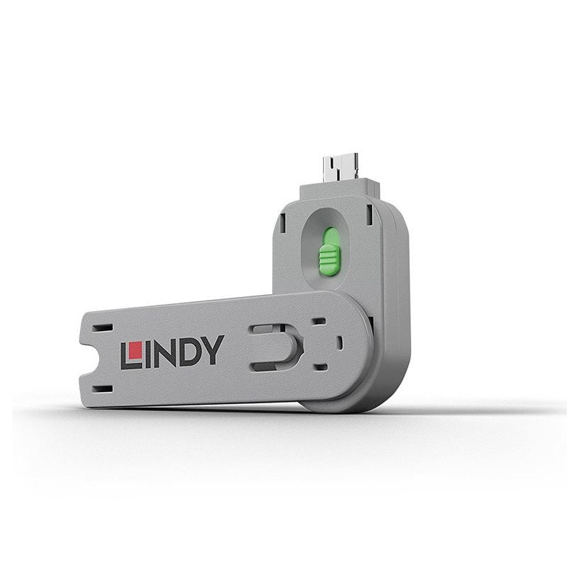 Lindy USB-A Port Blocker, vain avain, vihreä/harmaa