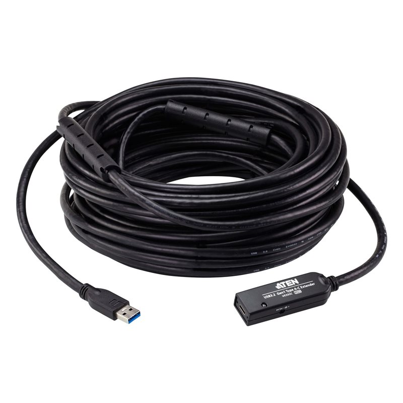 Akasa 3.2 Gen1 USB-A uros -> USB-C naaras -jatkokaapeli, 20m, musta