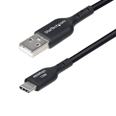 StarTech.com 2.0 USB-C -> USB-A -kaapeli, 0,3m, musta