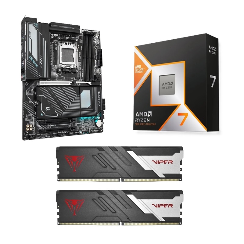 Gigabyte B850 GAMING X WIFI6E + Ryzen 7 9800X3D + 32GB DDR5 6000MHz CL30 -tuotepaketti