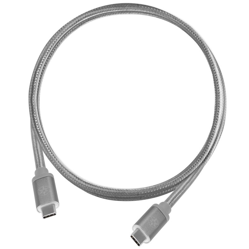 SilverStone 3.1 Gen2 USB-C -kaapeli, PD2.0 3A 60W, 1m, harmaa