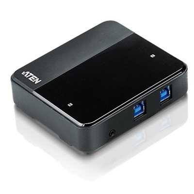 Aten US234, USB 3.0 -hubi kahdelle tietokoneelle, musta