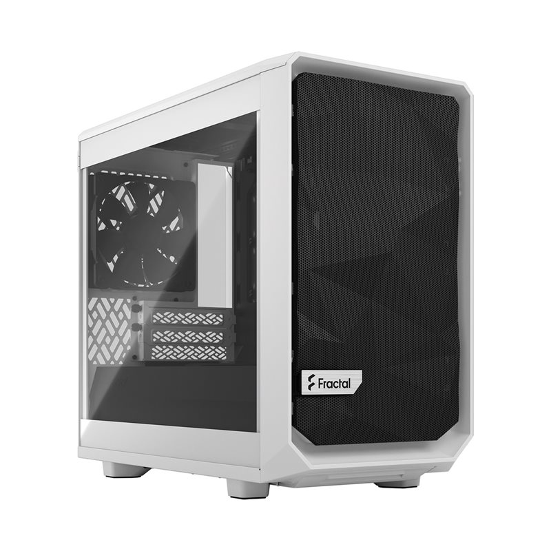 Fractal Design Meshify 2 Nano - White TG, ikkunallinen Mini-ITX -kotelo, valkoinen/musta