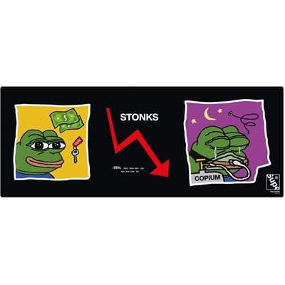 Supe DESKMAT - STONKS -pelihiirimatto, musta/grafiikka