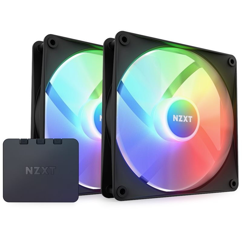 NZXT F140 RGB Core - Twin Pack, 140mm PWM-laitetuuletinsarja + RGB-kontrolleri, musta