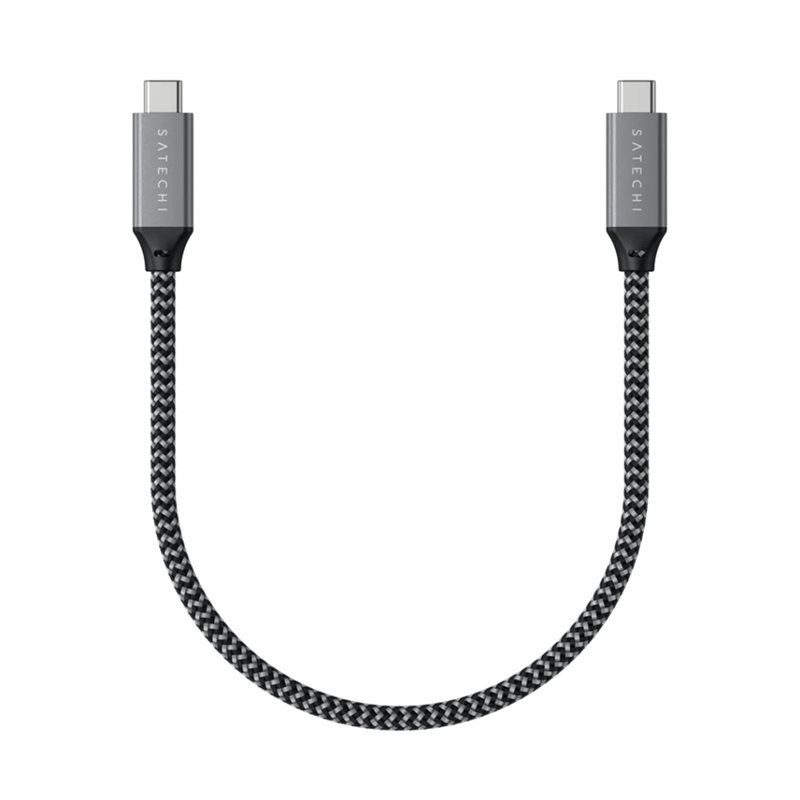 Satechi USB4-C Gen3x2 -kaapeli, 40Gbps, PD3.0 5A 100W, 0,25m, musta