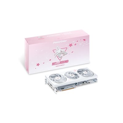 PowerColor Radeon RX 7800 XT Hellhound - Sakura LE -näytönohjain, 16GB GDDR6 (Tarjous! Norm. 639,90€)