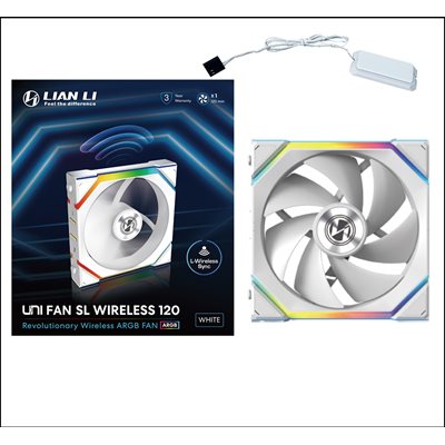 Lian Li UNI FAN SL Wireless, 120mm ARGB PWM -laitetuuletin, valkoinen