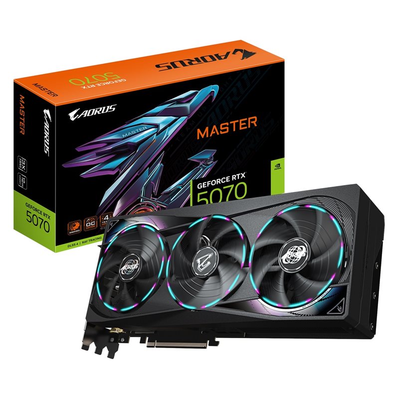 Gigabyte GeForce RTX 5070 AORUS MASTER -näytönohjain, 12GB GDDR7