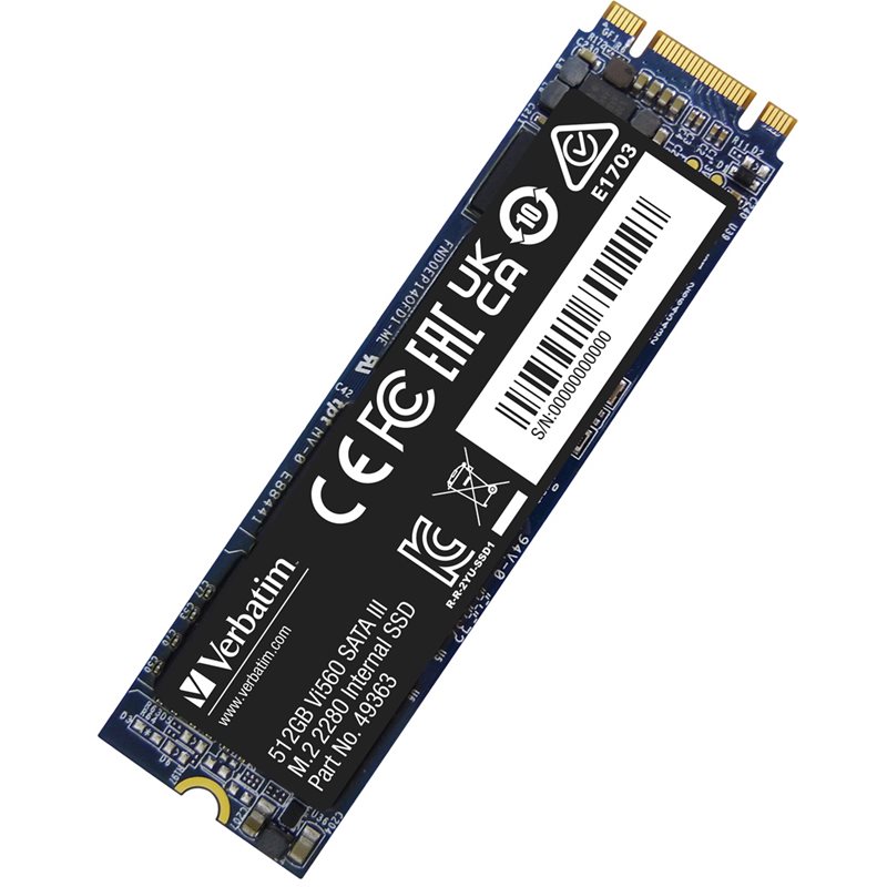 Verbatim 512GB Vi560 S3, SSD-levy, M.2 2280, SATA III, 520/480 MB/s