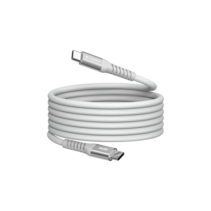 Verbatim 2.0 USB-C -kaapeli, magneettinen, PD3.0 60W, 1,2m, harmaa