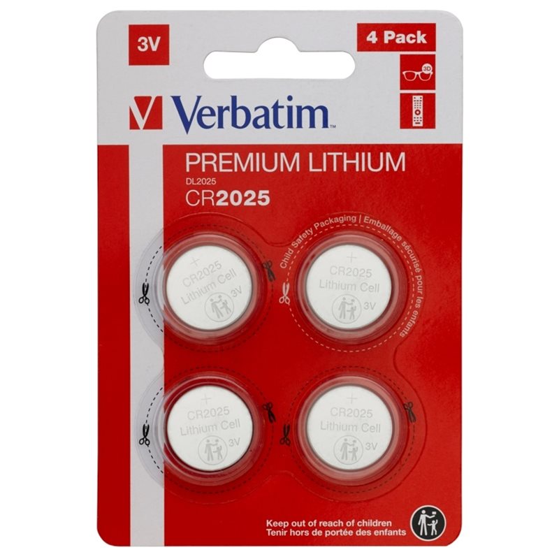 Verbatim CR2025 -paristo, 4kpl