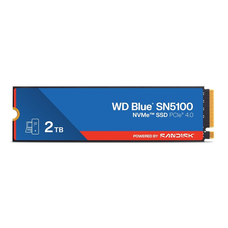 Western Digital 2TB WD Blue SN5100 NVMe SSD -levy, M.2 2280, PCIe 4.0 x4, 7100/6700 MB/s