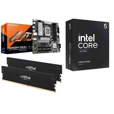 Gigabyte B860M DS3H + Core Ultra 5 245KF + 32GB DDR5 6000MHz -tuotepaketti