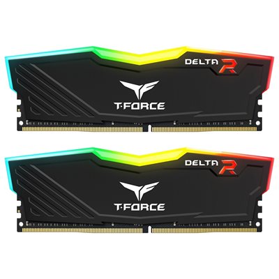 Team Group 16GB (2 x 8GB) T-FORCE DELTA RGB, DDR4 3200MHz, CL16, 1.35V, musta